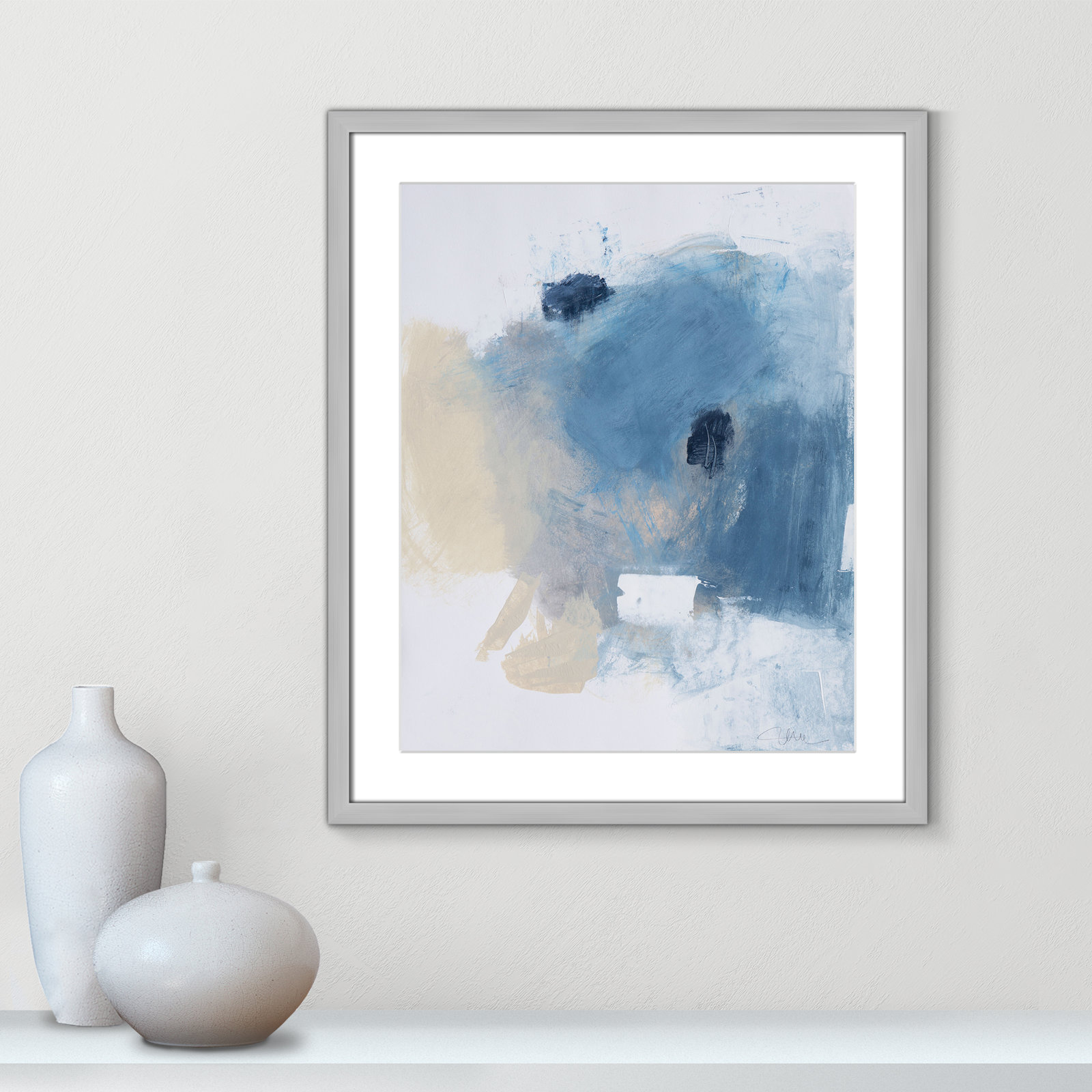 Runa "Coastal Carnival I" Print, Silver Single Picture Framed Paper, White, 25.5" H x 21.5" W x 1.25" D