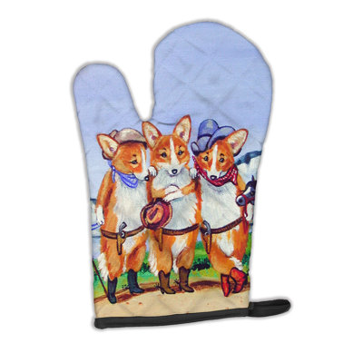 Caroline's Treasures Cowboy Corgi Polyester Oven Mitt