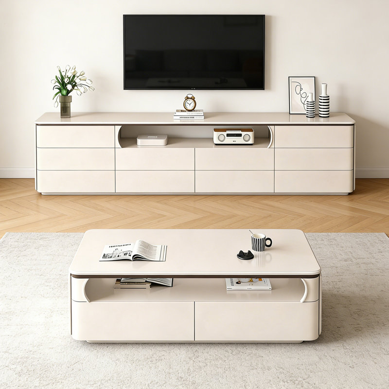 Ensemble de tables basses 2 pièces Mccormick, Crème, Crème