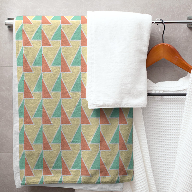 Jordao Bath Towel, Teal/Yellow/Brown