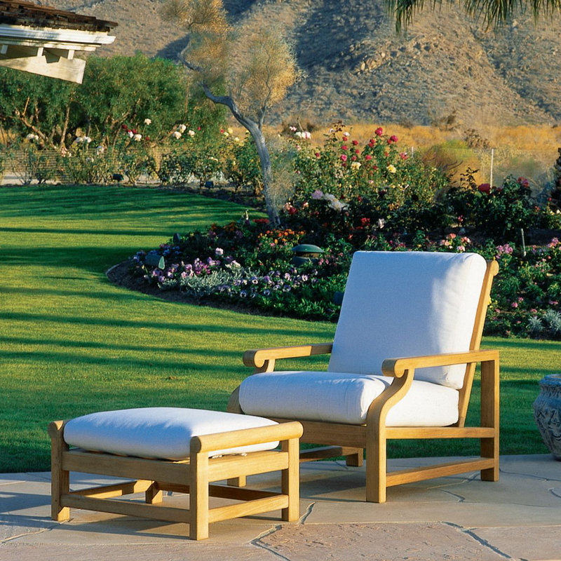 Nantucket Outdoor Teak Lounge Chair, Navy