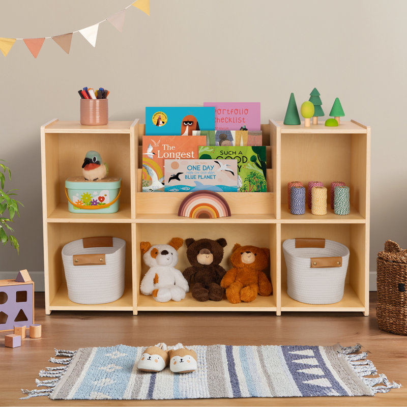 Montessori Toy Storage Cabinet For Toddlers, 2-Tier Kids Bookcase Suitable For Classroom, Kindergarten, Kids Room, Playroom And Daycare Center