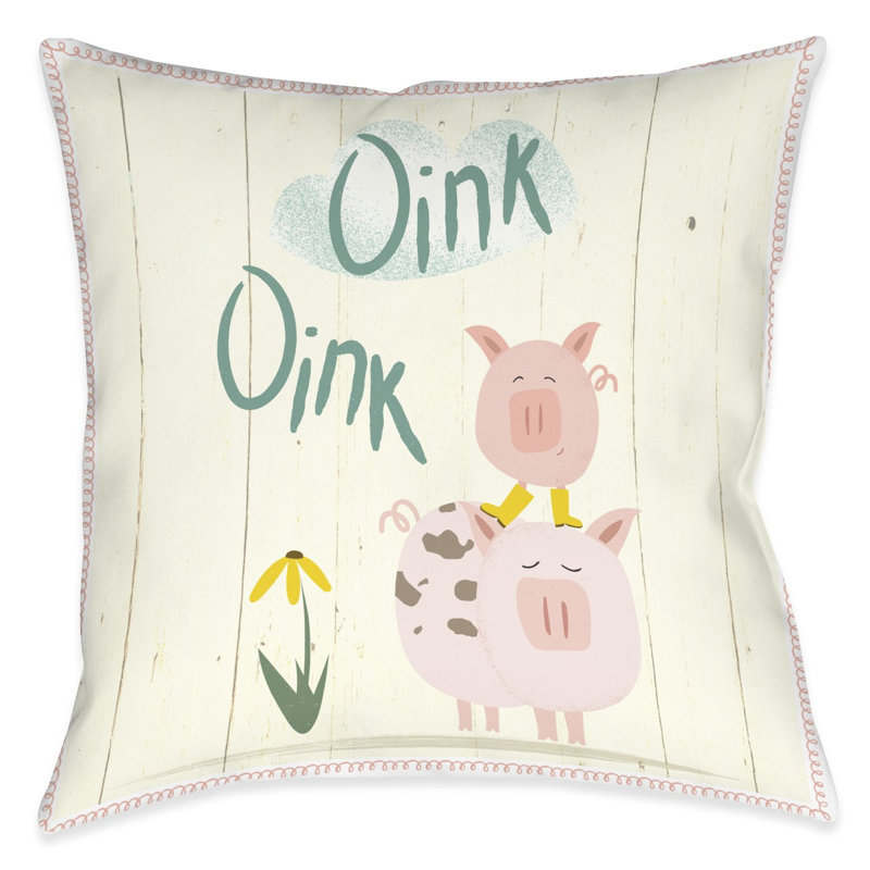 Farm Yard Throw Pillow, 18"H x 18"W