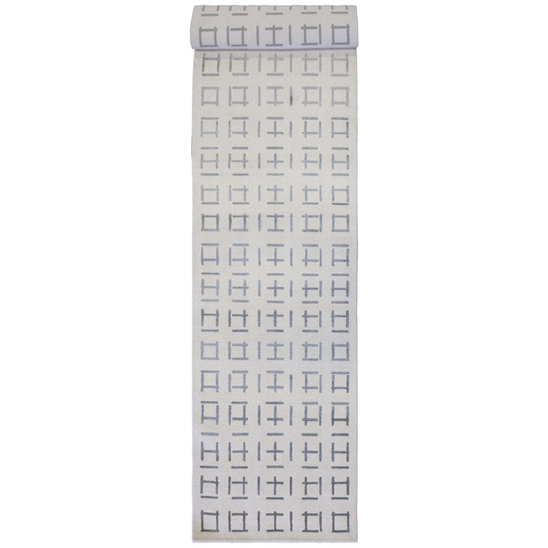 Tapis de couloir unique 2 pi 6 po x 12 pi Trevor Fulmer Foundation Ivory