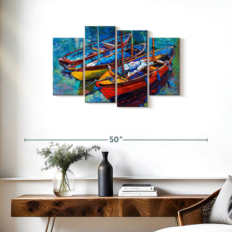 Mehar Vivid Sea Boats, 22" H x 36" W