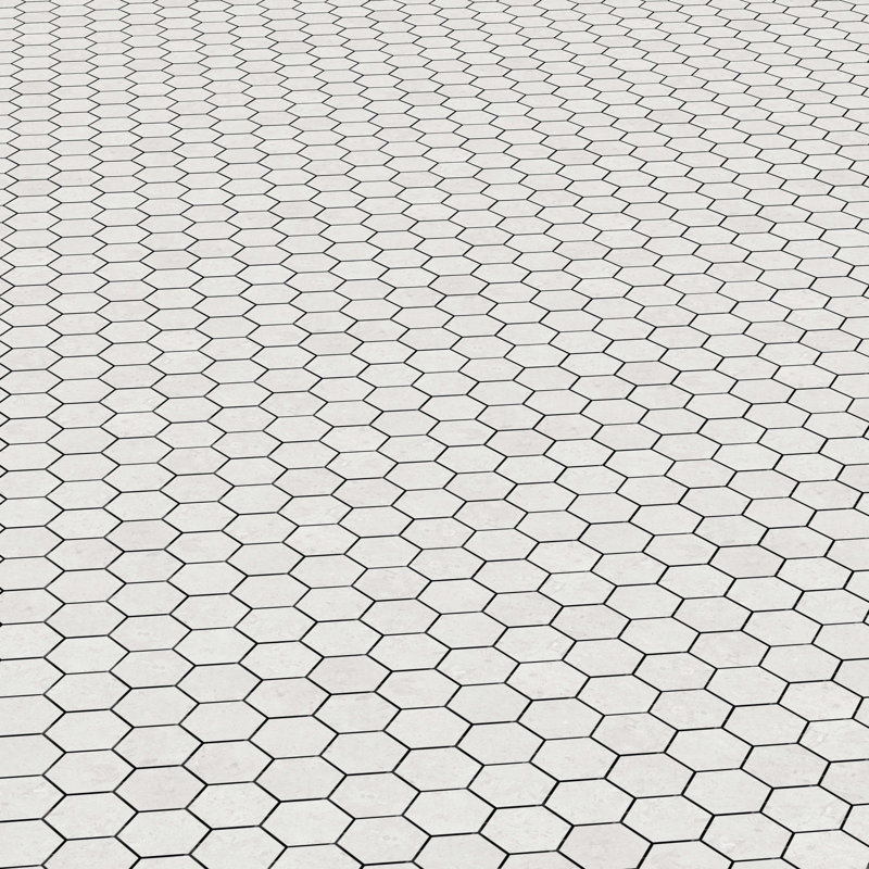 Fossil Stone Matte Hexagon Mosaic Wall & Floor Tile, White