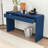 Rustic Minimalist Wooden Console Table with Storage Drawers, Adjustable Feet and Curved Edge Design-1260184988