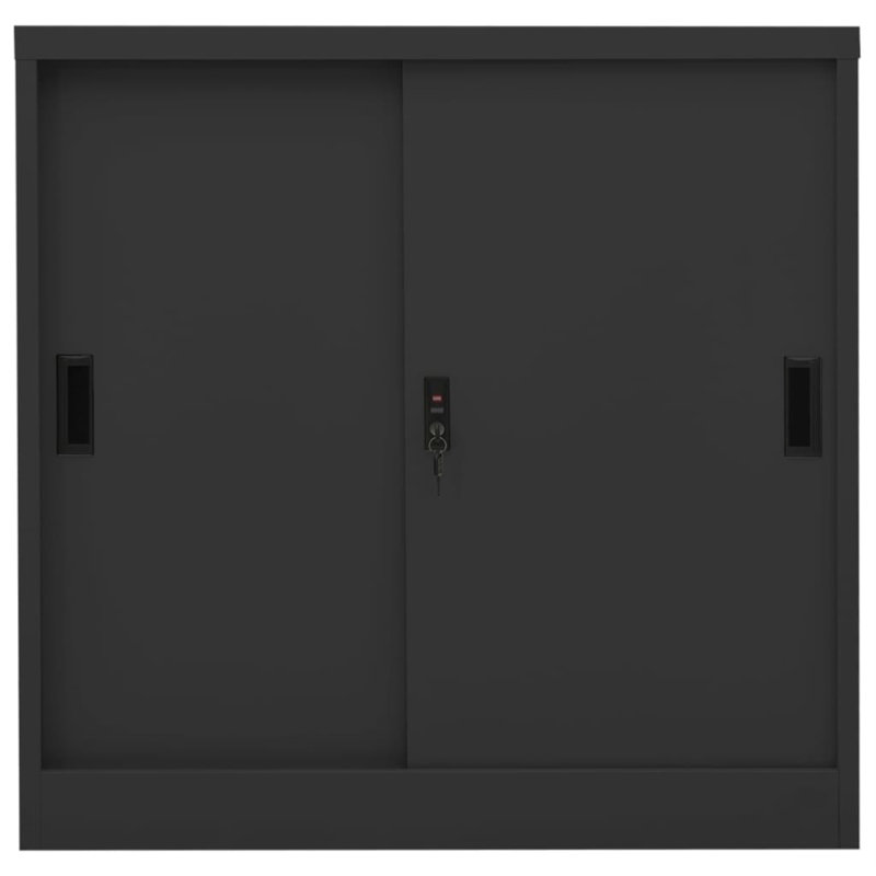 Office Cabinet with Sliding Door 35.4" x 15.7" x 35.4" Steel, Anthracite