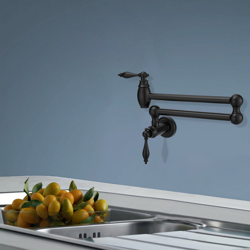 Robinet de cuisine mural, Noir mat