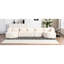 Beige For Living Room 144" - -Combinable With Two Chaise Lounges & Five Pillows, Breathable Fabric, Stable Support Structure Upholstered Couch In Hue Curved Lounges, -Combinable, Quality Material,-367225248