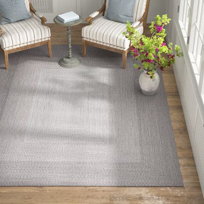 Trogdon Handmade Handwoven Area Rug in Dark Gray/Light Gray