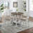Foldable leaf dining table with 4 chairs-2040431839