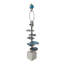 Lampe de table en agate bleue et blanche 15 po x 29,5 po avec base en marbre (excluant les ampoules)