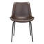 Ensemble de deux chaises d'appoint de salle à manger rembourrées en similicuir brun et noir-1463186322