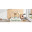 Lit plateforme en bois pleine grandeur avec garde-corps, blanc