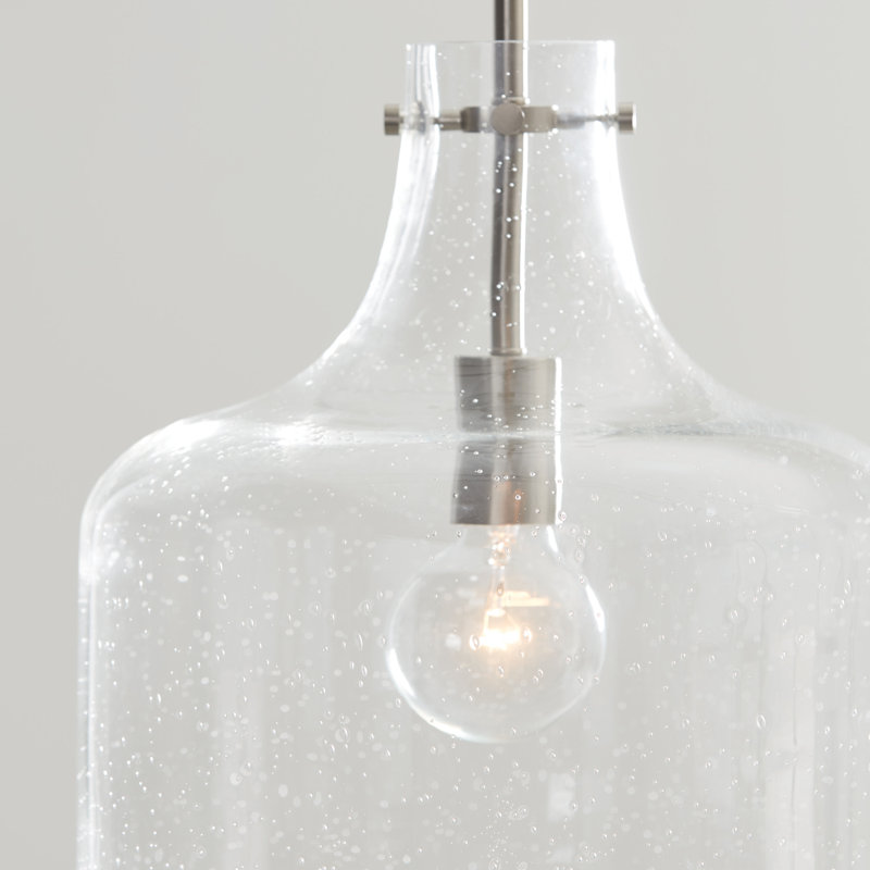 Luminaire suspendu en forme de cloche à 1 lumière Indépendant, Nickel brossé