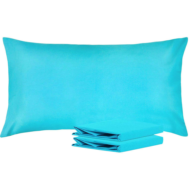Taies d'oreiller de lit, 1800 taies d'oreiller en microfibre brossée avec fermeture à enveloppe - NTBAY, Bleu, Très grand