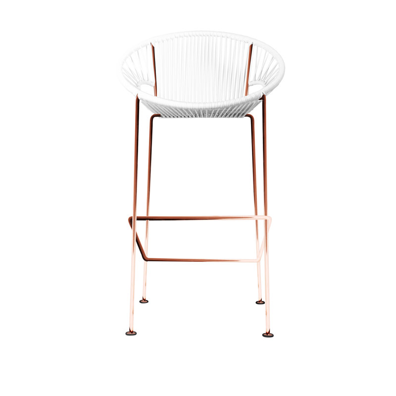 Tabouret de bar Alaena Puerto, Cuivre, Blanc