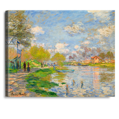 «Spring by the seine» par Claude Monet, reproductions d'art classique sur toile, estampe numérique sur toile, art mural pour la décoration intérieure