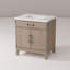 Meuble-lavabo simple avec comptoir en quartz blanc-325579154