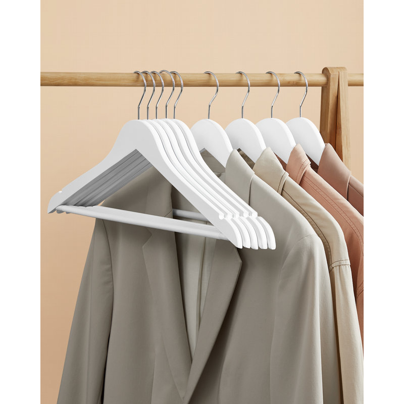 Wood Standard Hanger for Suit/Coat, 20, White