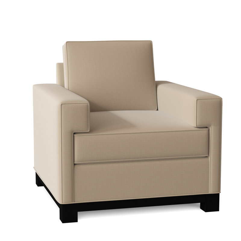 Fauteuil de 38 po de largeur Grace, Toile de jute Marlow, Noir, Dure