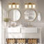 Luminaire de salle de bain à 3 lumières à intensité variable, luminaires modernes avec abat-jour en verre givré blanc (3 ampoules ST19 incluses)-1009528624