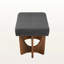 Banc Parkchester en tissu d'ameublement gris foncé et bois fini noyer, H 17,5 po x l 48,4 po x P 17,9 po-165903759