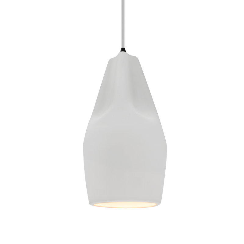 Radiance - grand luminaire suspendu 1 lumière Cris - bisque - laiton antique - ampoule remplaçable - cordon blanc, Bisque