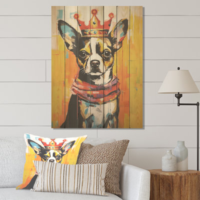 Royal Boston Terrier - impression sur bois
