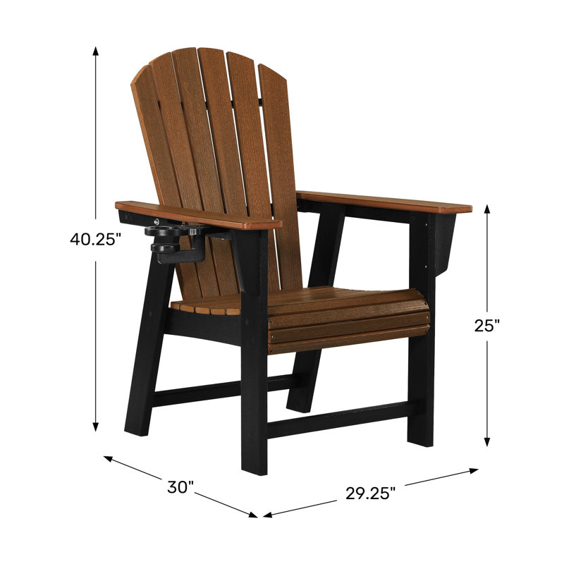 Chaise Adirondack Featherstone, noire, Black/Walnut