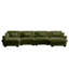 Canapé modulaire en U en forme de U avec repose-pieds mobile, canapé d'angle rembourré en velours moderne et confortable 4 places, vert olive-842835697