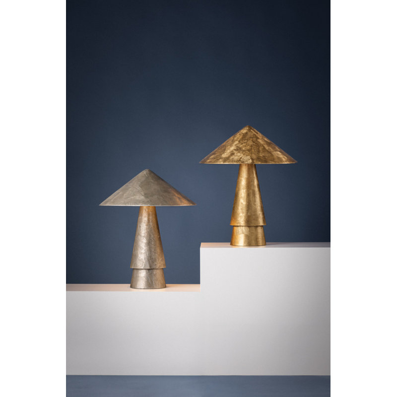Foxton Table Lamp in Warm Leaf, Silver, Silver