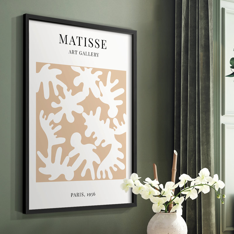 Matisse LXVII, reproduction encadrée - bois massif, Cadre simple noir, H 14 po x l 11 po