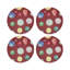Sous-verres ronds en cuir Jewel Red Vegan-119015127