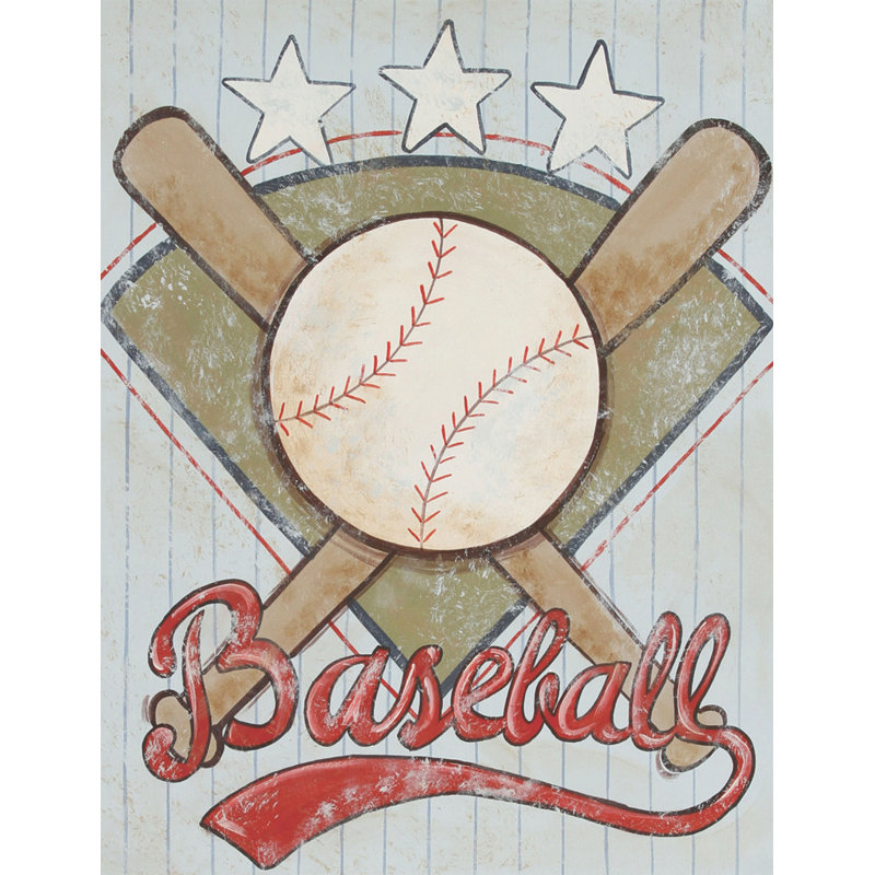 "Baseball Stars" par Reesa Qualia, reproduction sur toile tendue, H 52 po x l 40 po x P 1,5 po