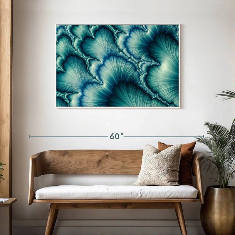 Pétales numériques Chrishayla, Cadre flottant blanc, 43 po x 29 po