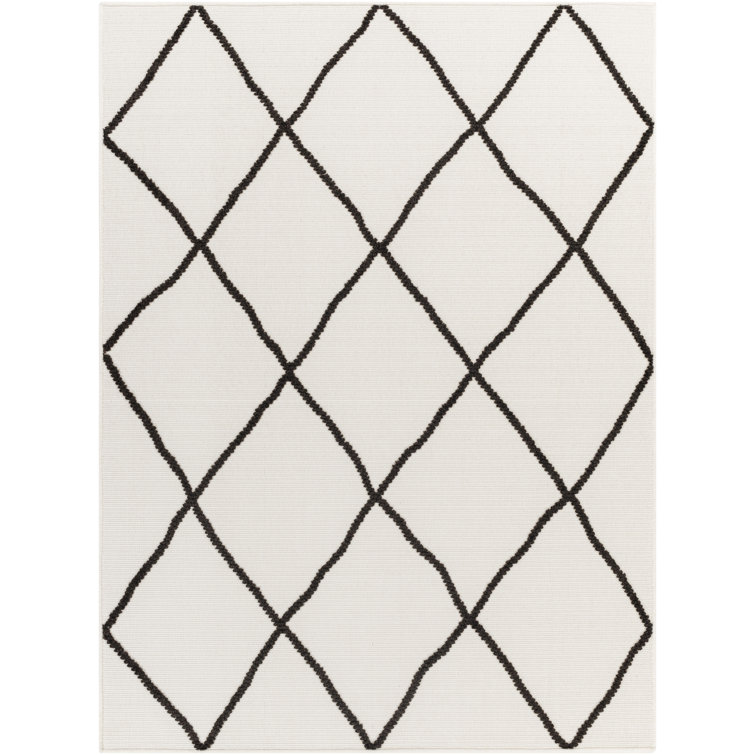Tapis marocain noir / blanc Anevaeh
