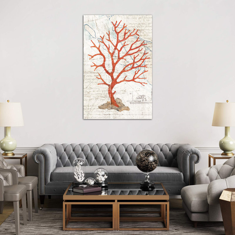 Textured Coral IV by Avery Tillmon - Wrapped Canvas Print, 66.04 cm H x 45.72 cm W x 1.91 cm D