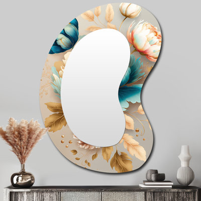 Grand miroir mural multicolore I - Floral