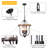 4-Light Rustic Cage Chandelier Industrial Lantern Pendant Light Candle Hanging Light Fixture for Entryway, Foyer, Dining Room, Kitchen Island-378649801