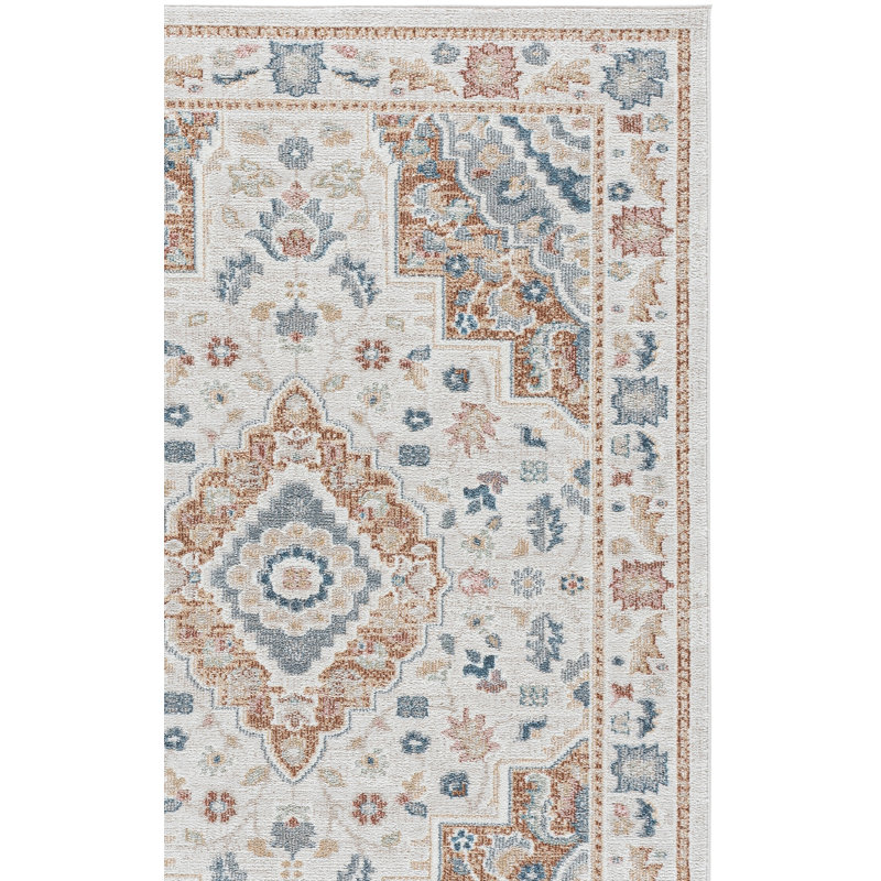 Mayhill Oriental Area Rug in Beige/Rust/Blue, Runner 2'2" x 8'