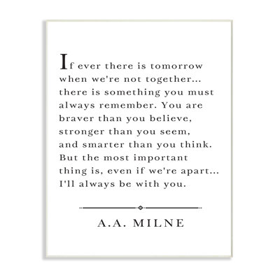 " I'll Always be with You A.A. Milne " Textual Art Print