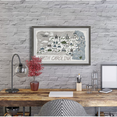 «North Carolina Spots II» par - Peinture encadrée