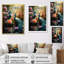 Yarami, sarcelle, corail, art indien dansant des paons - Art mural indien-1655577538-1655577564