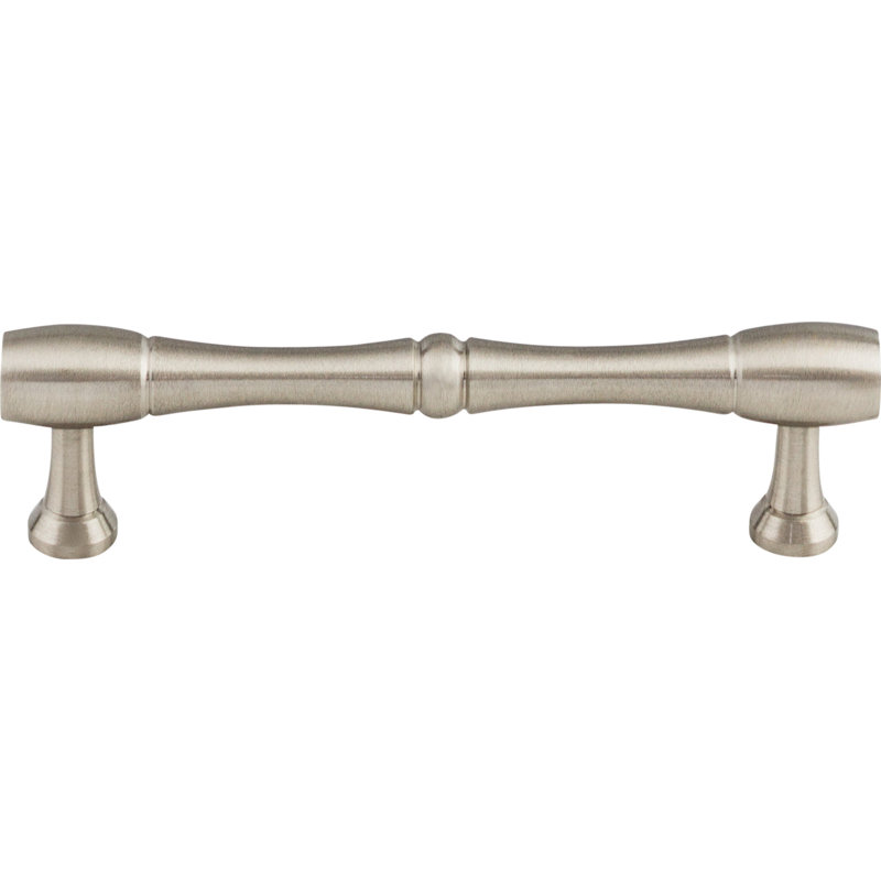 Bamboo Bar Pull, Brushed Satin Nickel, 3 3/4" Center to Center