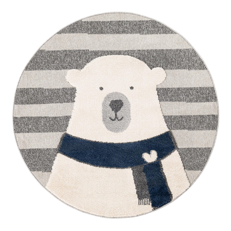 Unique Loom Snowman Whimsy Kids Rug, Round 5'1"
