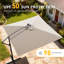 Parasol solaire en porte-à-faux décalé 8,2 pi à DEL avec 8 bandes lumineuses, parasol suspendu à éclairage extérieur avec manivelle et inclinaison, protection contre les rayons UV pour la terrasse-1506682472