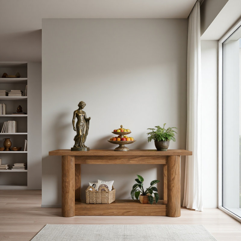 Entryway Table,2-Tier Console Table,Sofa Table, Brown