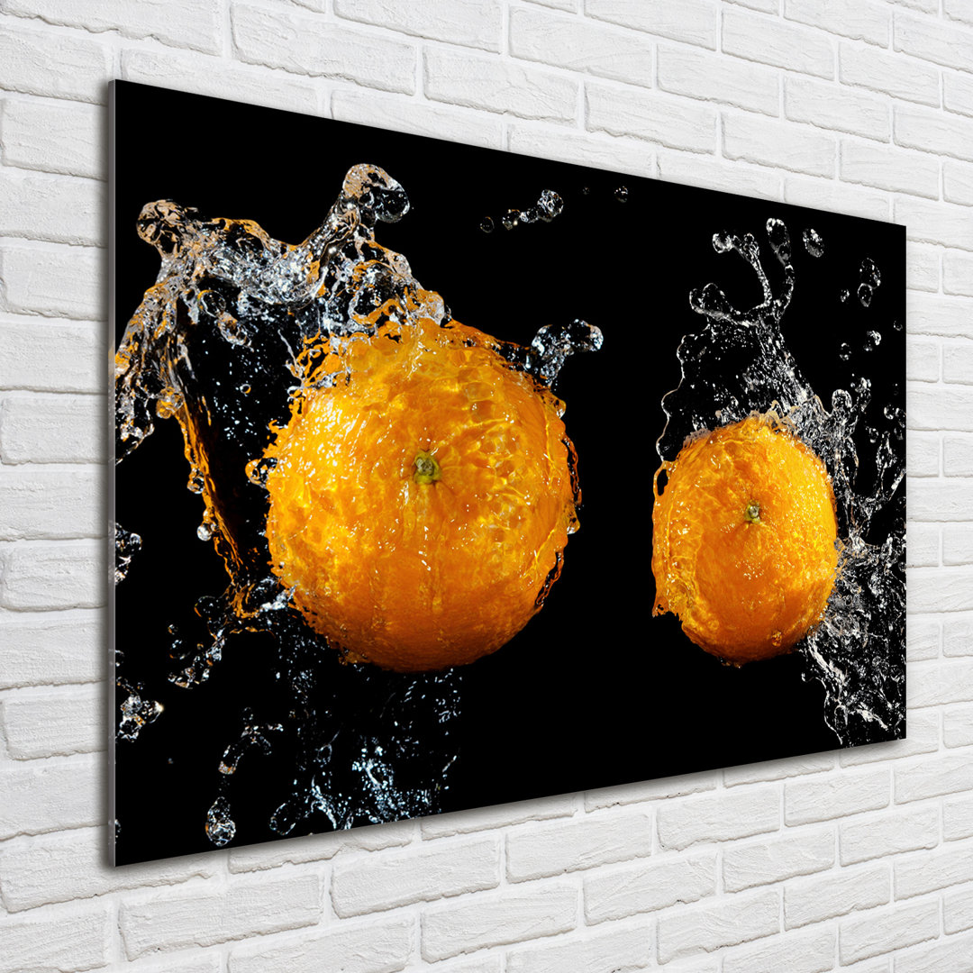 Glasbild Oranges And Water